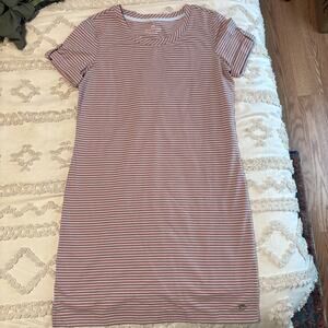 Southern Tide Pink and Green Abigail Striped Short Sleeve T-Shirt Dress Size S